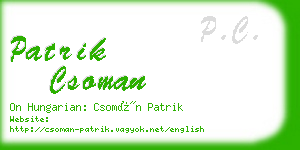 patrik csoman business card